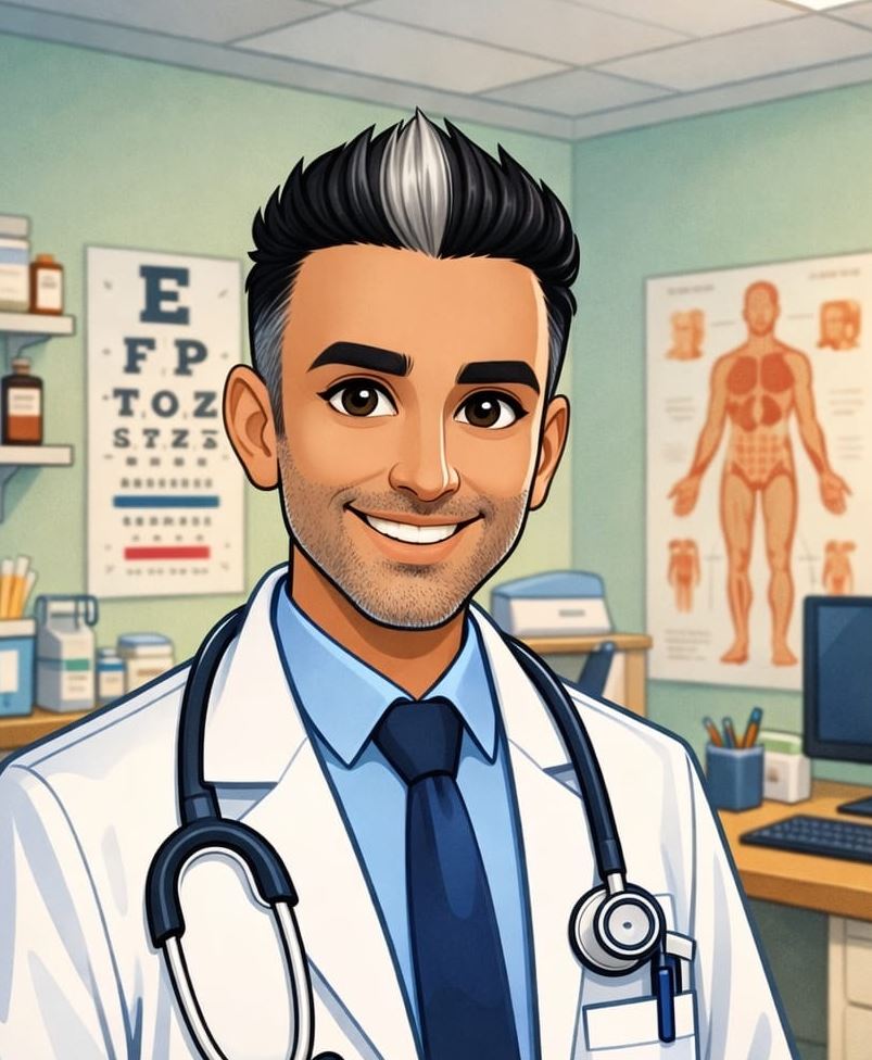 Caricature of Dr Majid 